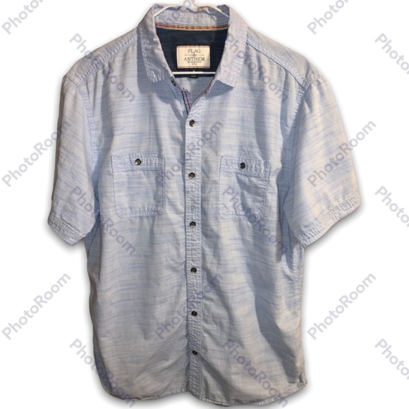 Flag & Anthem Other - FLAG & ANTHEM MEN SHORT SLEEVE BUTTON DOWN SHIRT BLUE SIZE MEDIUM EUC